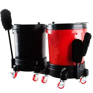 Factory Supply 20L Plastic Car Wash Bucket Plastic Pail Bucket With Net Cover And Gamma Lid For Car Care Cleanings