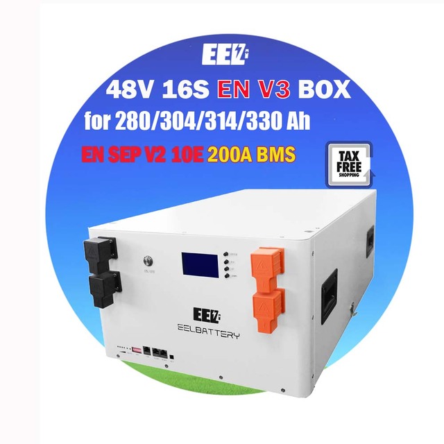 EEL V3 48V 280AH DIY Metal Material Good Quality Battery Box with 200A BMS for Lithium Ion Battery 280ah to 314AH Lifepo4 Cells