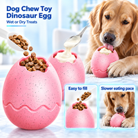 Jouet à mâcher pour chien en TPR écologique en forme d'œuf de dinosaure - Nettoyage des dents, distributeur de nourriture lent avec design remplissable