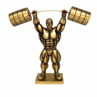 Statue de lève-poids en résine bronze Weivista, trophée de musculation, récompense fabriquée en résine
