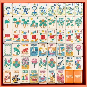 Orange <span class=keywords><strong>Paris</strong></span> Transfrontalier Foshan États-Unis Jeu de Mahjong de style européen et américain, tuiles en acrylique à trois couches, résistantes à la chaleur - Product Image 4