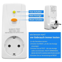 Prise électrique de sécurité anti-fuite EU IEC61540 PRCD 16A CE 240V 50Hz Blanc IP54 1 prise, résistance au feu, durable