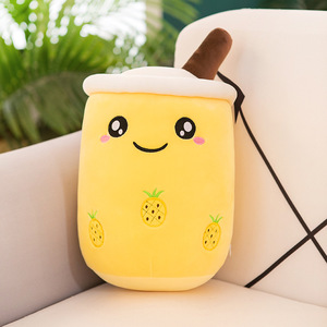 Cuscino a Forma di Bubble Tea alla Frutta, Gusti Fragola e Matcha, Simpatico Peluche Kawaii con Imbottitura in Cotone PP, Regalo di Compleanno per Ragazze - Product Image 4