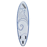Planche de surf électrique à trois ailerons Costway SUP à double couche, 12 pieds, planche de paddle gonflable