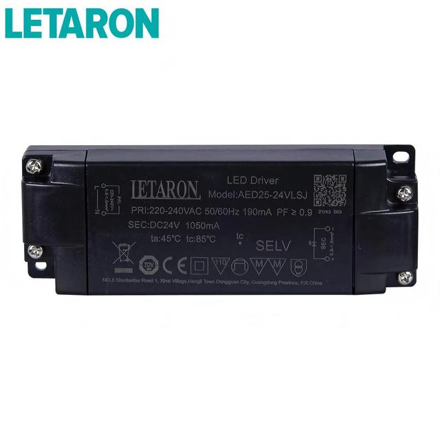 3C Certified Universal LED Light Driver Mirror Cabinet Light LED Driver 30000 Hours Warranty 25W 220-240VAC 12V/24V Power Supply