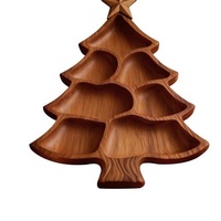 Handgefertigtes Holz-Serviertablett in Weihnachtsbaumform für Obst, Snacks, Süßigkeiten, Feiertagspartys, Großhandel mit individuellem Logo, niedrige Mindestbestellmenge