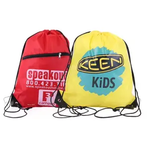 Factory Custom Logo Multiple Color 210D Drawstring Backpack Pouch Promotion Bag