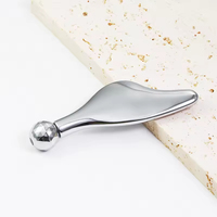 Outil de massage facial avec rouleau en alliage de zinc, spatules de maquillage, masseur oculaire, spatule cosmétique, Gua Sha en métal