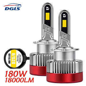 DGLS D06 Canbus - Faro <span class=keywords><strong>LED</strong></span> de 180 W, 18000 LM, 6500 K, Chip CSP, Bombilla para Automóvil, Sin Errores, Compatible con Osram <span class=keywords><strong>Philips</strong></span> <span class=keywords><strong>H7</strong></span> H4 - Product Image 1