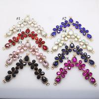 Vente en gros de tongs en métal strass et cristal en forme de V Clips chaîne de chaussures décoration boucle accessoires pour femmes