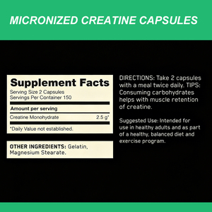 Oem פרטי תווית טרום אימון שריר גודל כוח שריר לבנות מיקרוonized creatate כמוסות למבוגרים - Product Image 2