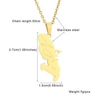Collier pendentif en acier inoxydable étanche avec carte de la Martinique, bijoux de mode, vente en gros