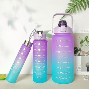 Facotry Wholesale Custom 2pc 3 in 1 4 in 1 Botella Agua Alone 800ml <b>2L</b> 300ML <b>Water</b> <b>Bottle</b> Termos Gym <b>Water</b> <b>Bottle</b> Set With Straw - Product Image 2