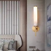 Décoration murale haut de gamme en pierre naturelle personnalisée, pierre intérieure rétroéclairée, lumière murale linéaire en onyx