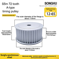 Polea Sincronizadora de Aluminio SH-HTPA-S5M100-72-A-P-d12 de 72 Dientes y 65 Orificios, en Stock