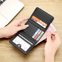 Dompet Kartu Lipat Tiga Logo OEM untuk SIM, Dua dalam Satu, Dompet Kompak Multi Slot Kartu untuk Pria