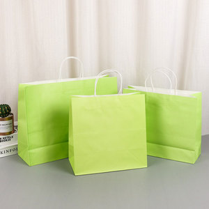 Sacchetto di <span class=keywords><strong>carta</strong></span> Kraft colorato personalizzato con manico <span class=keywords><strong>carta</strong></span> Kraft per imballaggio ecologico - Product Image 4