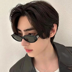 Lunettes de soleil œil de chat pour homme Gm, monture noire en PC, verres AC, protection UV400, type 3, pare-soleil, rivets à points, style urbain - Product Image 4