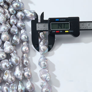 Prezzo di fabbrica perla grigia perla d'acqua dolce barocca perla per bracciale collana creazione di gioielli - Product Image 4