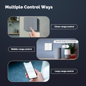 Langyeao Matter WIFI Smart EU UK 1 2 3 GANG สวิตช์ไฟติดผนังปุ่มรีโมทควบคุมด้วยเสียง Alexa <span class=keywords><strong>Google</strong></span> <span class=keywords><strong>Siri</strong></span> homekit ไม่มีความเป็นกลาง - Product Image 3