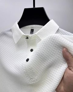Polo Personalizado de <span class=keywords><strong>Manga</strong></span> Corta para Hombre, Camiseta de Verano para Negocios, con Botones, Tejido Transpirable con Sensación de Frescura, Ideal para <span class=keywords><strong>Golf</strong></span>, en Colores Oscuros - Product Image 5