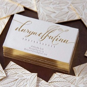 Cartes de visite en carton de luxe avec dorure à chaud et impression typographique, logo personnalisé pour petites entreprises, mariages, remises de diplômes, funérailles - Product Image 5