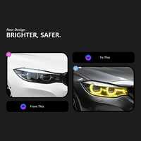 Pour BMW Série 3 3GT F34 2013-2019 : Ensemble de phares à projecteur laser amélioré, double couleur, yeux dorés