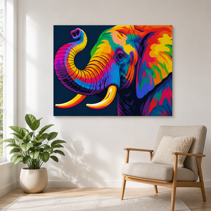 ภาพวาดสีอะคริลิคระบายสีตามตัวเลข ขนาด 40*50 ซม. ลายสัตว์สีสันสดใส ชุดระบายสีเอง รูปช้างบนผ้าใบ สำหรับเด็ก ตกแต่งบ้าน - Product Image 4