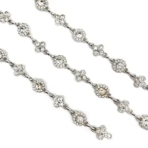 New handmade flower chain sewing diamond chain waist shoulder decoration accessories dress wedding DIY hardware