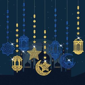 Middle Eastern Ramadan Eid Garland Star Moon Lantern Ornament Indoor Outdoor Party <b>Ceiling</b> Hanging <b>Decor</b> - Product Image 2