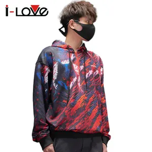 Individuelle Schwergewichts-Kapuzenpullover Übergröße Streetwear Übergröße Herren Pullover Überall bedruckt Sweatshirts Herren Hoodies