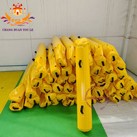 Bouée de natation gonflable personnalisée jaune et rouge pour parc aquatique, longueur 2m, construction en PVC et métal