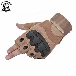 Gants de moto à demi-doigts en cuir de protection pour les articulations, pour les sports de plein air, tactiques - Product Image 2