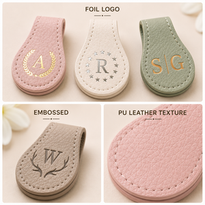 Wholesale Custom Vegan PU Genuine <strong>Leather</strong> Corner Magnetic <strong>Bookmarks</strong> Handmade Foil Logo Gift <strong>Bookmark</strong> - Product Image 3