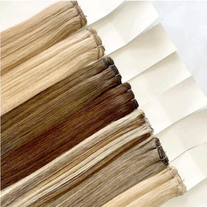 Cheveux humains blond cendré ombré, non traités, lisses, ensemble complet pour la tête, densité 100%, double trame, cheveux Remy, taille personnalisable - Product Image 5