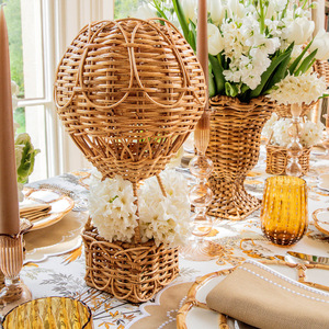 Rattan Hot Air <b>Balloon</b> Decoration Basket Circular Natural Home <b>Decor</b> <b>Table</b> Centerpiece - Product Image 1