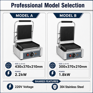 เตาปิ้งย่างไฟฟ้าแบบหัวเดียว 220V สำหรับทำแซนวิช เบอร์เกอร์ สเต็ก เหมาะสำหรับร้านกาแฟ ร้านอาหาร และครัว - Product Image 2