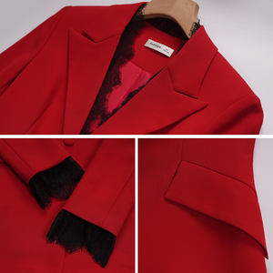 Ensemble de Costume de Créateur Haut de Gamme pour <span class=keywords><strong>Femme</strong></span> en Velours Anti-Plis avec Dentelle, Idéal pour Réunions Annuelles, Annonceuses et Hôtes de Mariage – Tenue de Cérémonie - Product Image 5