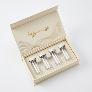 Luxury cream-white magnetic gift box with custom foil label, suitable for 3ml, 5ml, and <b>10ml</b> mini glass <b>bottles</b> - Product Image 5