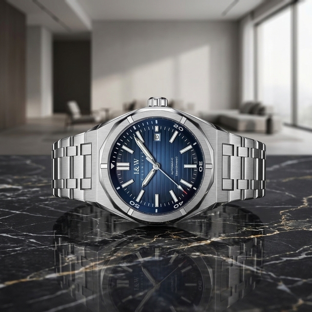 OEM Custom Processing Diving Watch Luminous Pointer Stainless Steel Automatic Mechanical Movement Power Reserve 300m Sapphire