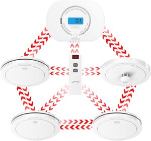 Kit d'alarme incendie CPVAN Home 3-en-1 certifié EN14604, autonomie <span class=keywords><strong>de</strong></span> la batterie <span class=keywords><strong>de</strong></span> 10 ans, capteurs photoélectriques et électrochimiques, télécommande - Product Image 1