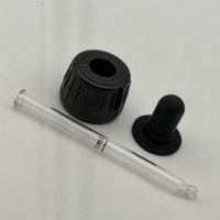 Bouchon compte-gouttes noir inviolable 28/410 avec pipette graduée en verre pour flacon de sirop