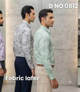 Camisas LAFAR para Hombre con el Último Estampado Geométrico Abstracto en Colores Pastel, Manga Larga, Cierre de Botones, Ropa Casual Moderna - Product Image 3