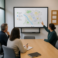 Écran plat interactif 65 pouces 4K Tableau blanc numérique avec écran tactile 20 points