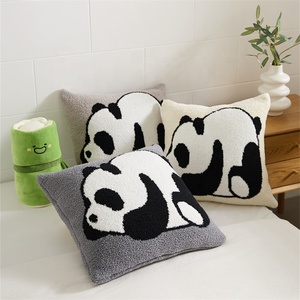Cute Cartoon Chinese Unique <strong>Panda</strong> Microfiber Knitted <strong>Cushion</strong> Cover Soft Pillow Case 100% Polyester Home Decor XXM - Product Image 2