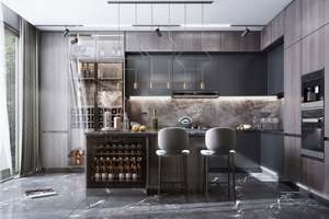 Meubles de cuisine sur mesure SANTOPOVA, îlot de cuisine, rénovation complète de la maison, y compris évier, robinet, glissières de tiroir, fabrication chinoise - Product Image 4