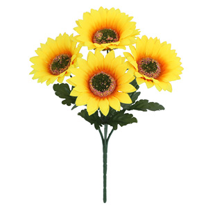 Bouquet de tournesols artificiels Guanyi, fleurs en soie, décoration de mariage, décoration extérieure, décoration de la maison, fabriqué en Chine HG8403-5-22 - Product Image 3