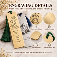 Marque-page en métal personnalisé avec logo gravé au laser, idéal pour les cadeaux de mariage, de remise de diplôme, d'entreprise, vente en gros, marque privée