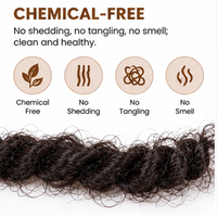 Extensions de dreadlocks torsadées faites à la main en gros, 100 % cheveux humains 4C Afro Kinky, pointes bouclées douces, locs noirs naturels pour salon