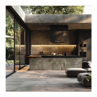 Armoire de cuisine moderne haut de gamme en acier inoxydable, ensemble résistant aux intempéries